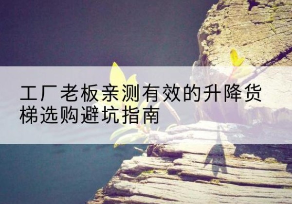 武陵升降货梯怎么选-工厂老板亲测有效的升降货梯选购避坑指南
